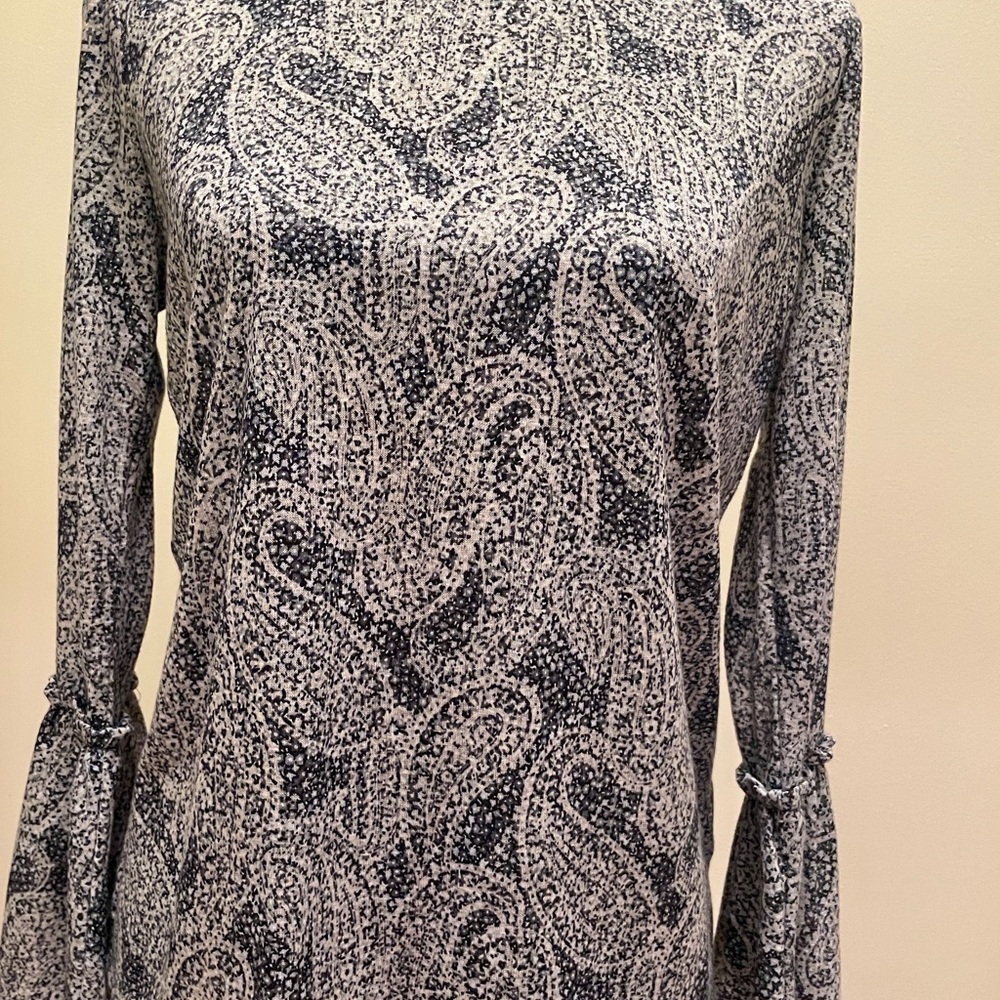 Michael Kors Black and White Paisley Blouse